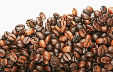 Coffee beans isolated on white background