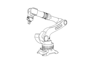 sketch robotic arm  vector