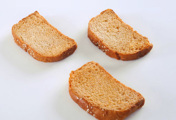 Tea Rusk, Crunchy, crispy dry biscuit, a famous breakfast snack. It is also known as twice-baked bread.