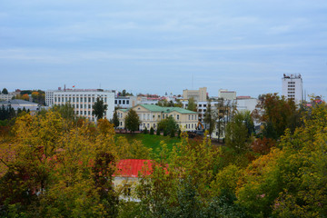 Fototapeta na wymiar Vitebsk, Belarus - 10/06/2018: top view of the city center