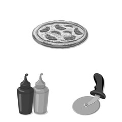 Vector design of pizza and food symbol. Set of pizza and italy stock vector illustration.