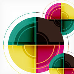 Creative circles geometric abstract background with 3d effect