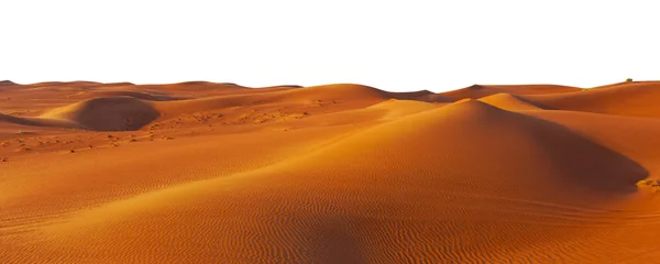Abwaschbare Fototapete Dürre Wüstensand und Dünen isoliert auf weißem Hintergrund