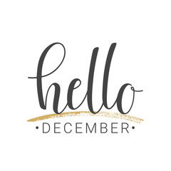 Handwritten lettering of Hello December on white background © Kristina Petetskaya