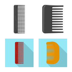 Isolated object of brush and hair sign. Set of brush and hairbrush stock symbol for web.