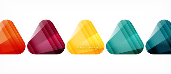 Glass triangles modern geometric composition, abstract background