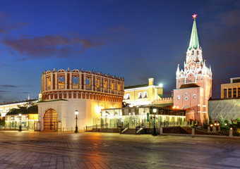 View of Moscow Kremlin in night. Russia