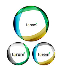 Set of geometric convergence vector icons