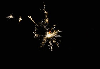 sparkler on black background