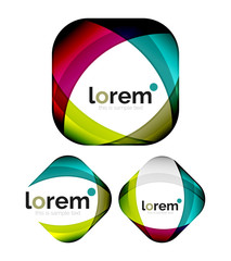 Set of geometric convergence vector icons