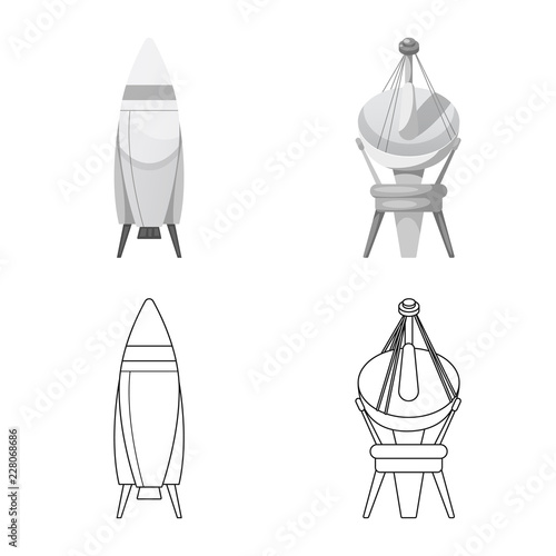 Isolated Object Of Mars And Space Sign Collection Of Mars