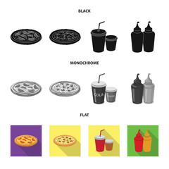 Isolated object of pizza and food icon. Collection of pizza and italy vector icon for stock.