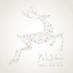 Christmas Reindeer with geometric elements