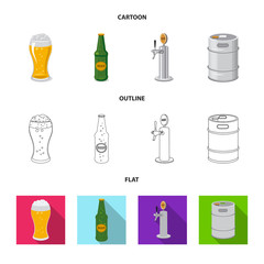 Vector design of pub and bar icon. Set of pub and interior stock vector illustration.