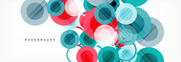 Abstract colorful geometric composition - multicolored circle background