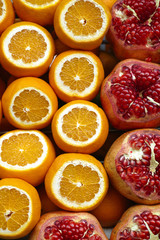 orange and pomegranate