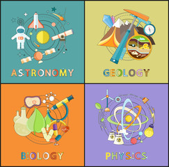Obraz premium Astronomy, Physics, Geology, Biology Graphics