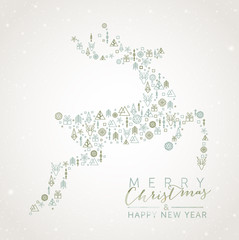 Christmas Reindeer with geometric elements