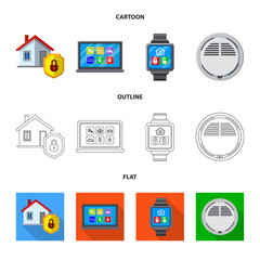 Vector illustration of office and house logo. Set of office and system stock symbol for web.