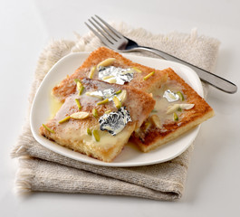 Shahi tukrey, A delicious and yummy bread pudding dipped in condensed cold milk for a mouth melting taste