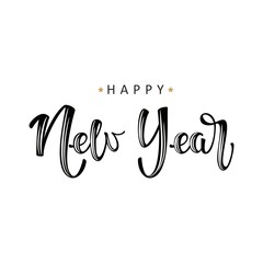 Vector template greeting card Happy New Year. Christmas card concept.