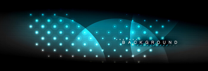 Vector blurred neon glowing circles with flowing and liquid light concept, energy magic fantastic abstract background