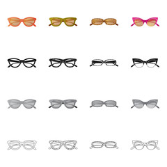 Vector design of glasses and sunglasses logo. Collection of glasses and accessory stock symbol for web.