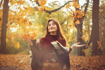 happy autumn girl