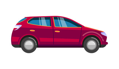 Obraz na płótnie Canvas Red wageningen car. Sedan family sport automobile transport comfort speed road