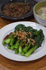 Chinese kale fried in oyster sauce