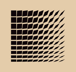 graphic squares wave pattern in ivory black