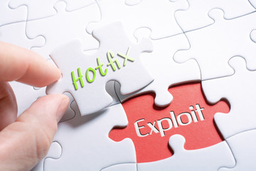 The Words Hotfix And Exploit In Missing Piece Jigsaw Puzzle