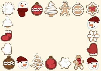Christmas card with Christmas cookies 