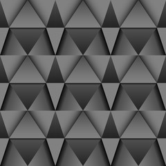 Gray 3d geometric background. Seamless pattern