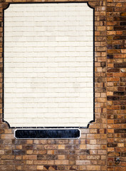 Blank adverting space on brick wall