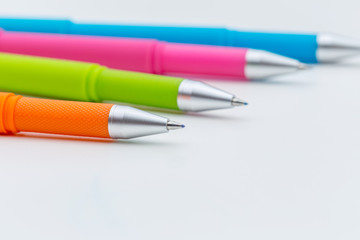 Fototapeta premium Set of pens isolated on white background