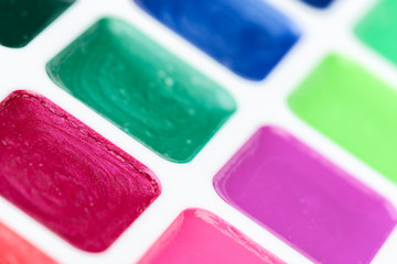 Set of watercolor paints