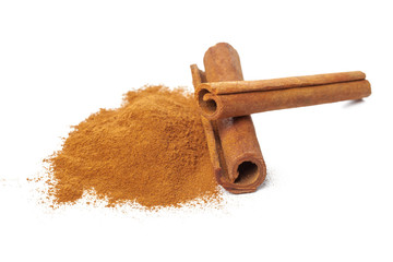 Cinnamon sticks isolated on white background