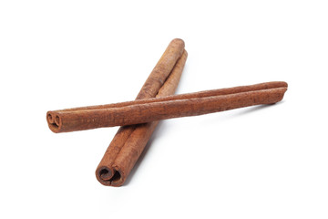 Cinnamon sticks isolated on white background