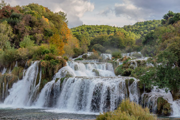 Krka national park waterfalls in Croatia
