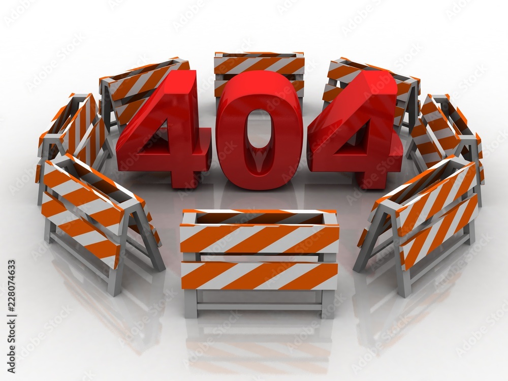 Poster 3d rendering 404 concept