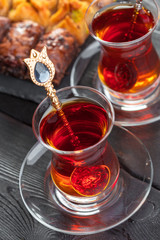 Turkish tea in traditional glass