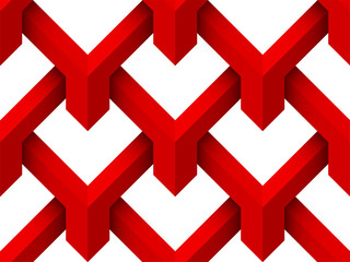Obraz premium Red geometric 3d seamless background