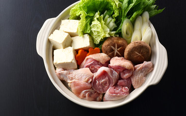 鶏鍋、食材