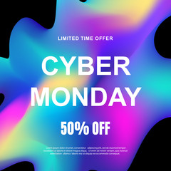 Cyber Monday sale. Vector trendy promotional web banner