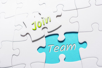 The Words Join And Team In Missing Piece Jigsaw Puzzle