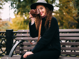 beautiful girl in a coat