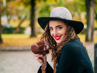 beautiful girl in a coat