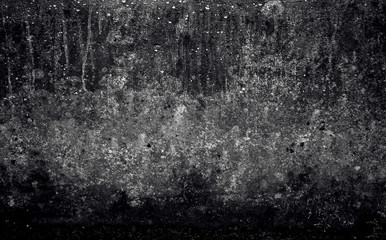 piece of a wall of black and gray shades, on the surface from the top, thin strains stretch downward, throughout the texture there are small and large spot,  old texture, shabby appearance,  