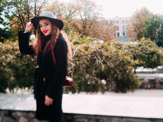 beautiful girl in a coat